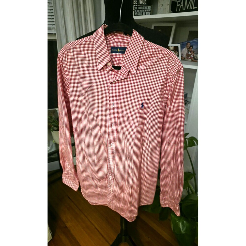 Ralph Lauren Men's L Classic Fit Gingham Cotton Long Sleeve Shirt